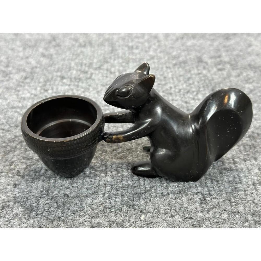 Crate & Barrel Bronze Metal Squirrel Acorn Tea Light Candle Holder‎ Toothpick